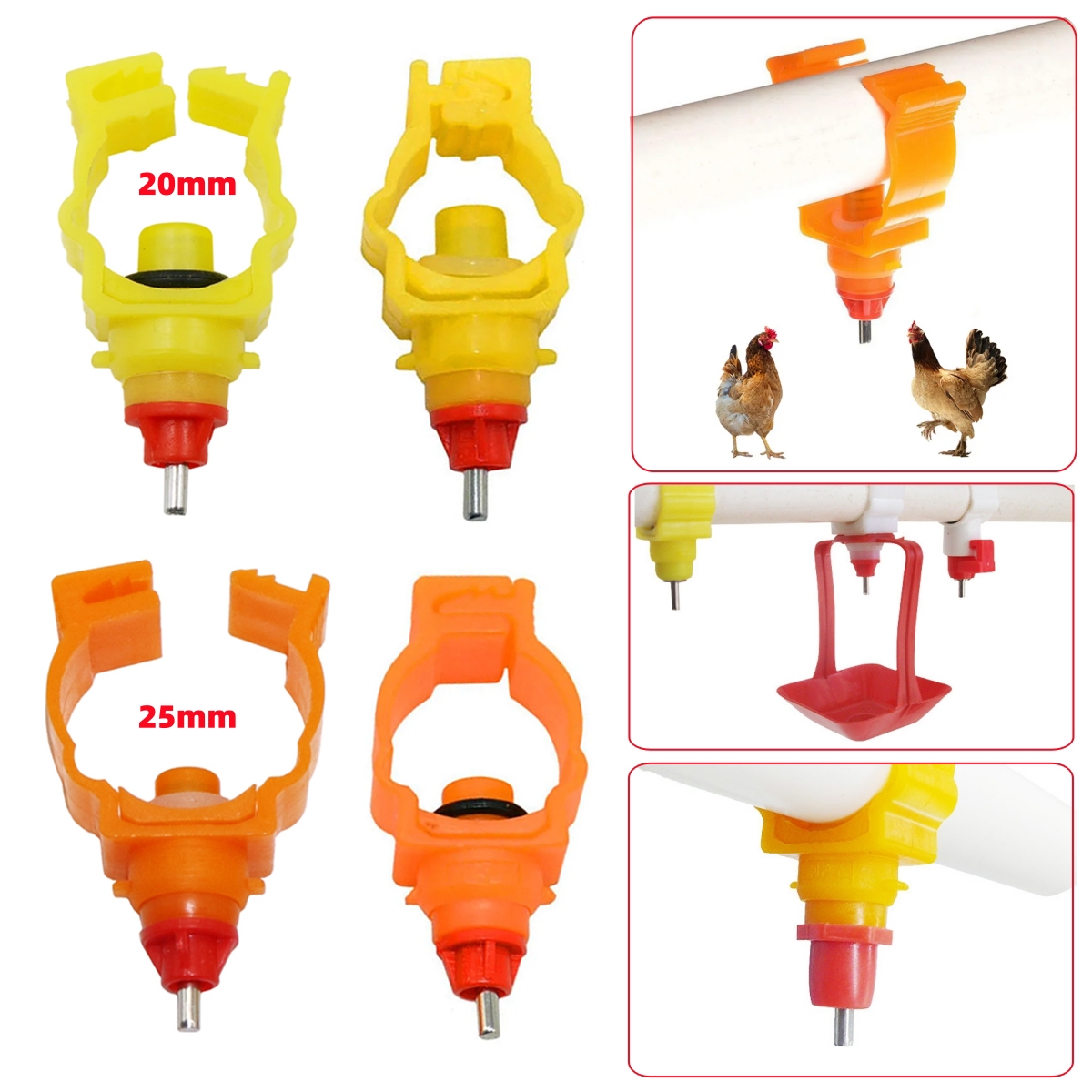 20mm 25mm Clamp-type Poultry N - Chicken Nipple Drinker reseña y precio